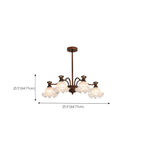 Black Bronze Floral Glass Crystal Chandelier Modern