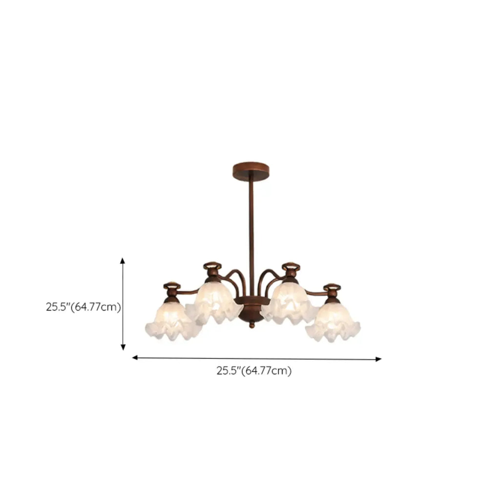 Black Bronze Floral Glass Crystal Chandelier Modern