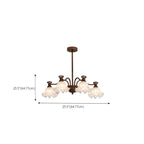 Black Bronze Floral Glass Crystal Chandelier Modern