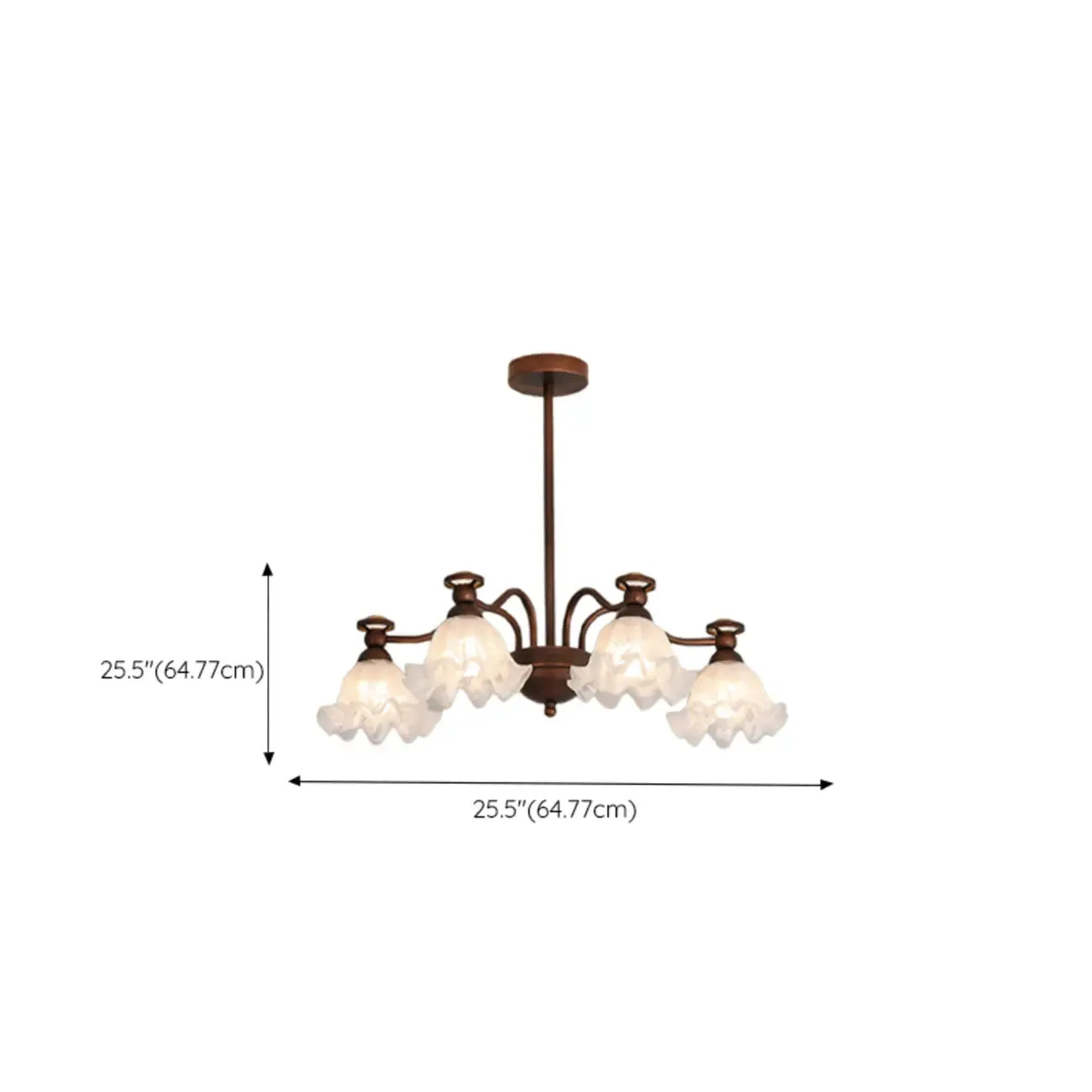 Black Bronze Floral Glass Crystal Chandelier Modern