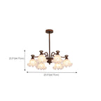 Black Bronze Floral Glass Crystal Chandelier Modern