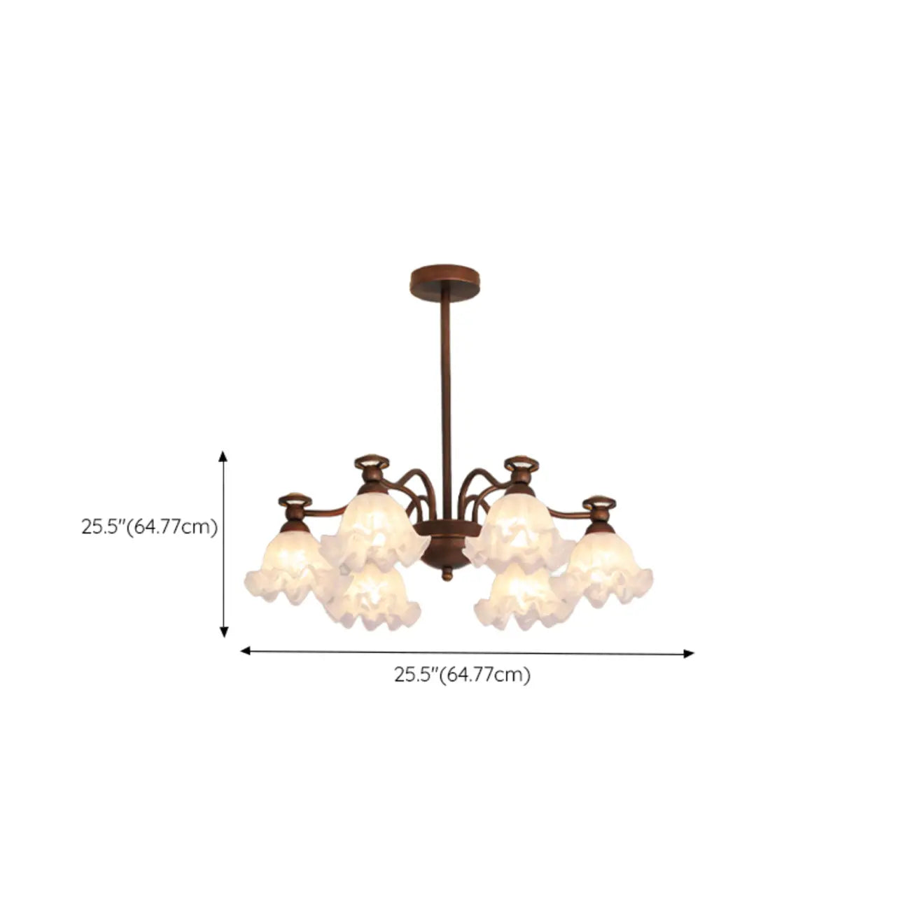 Black Bronze Floral Glass Crystal Chandelier Modern