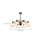 Black Bronze Floral Glass Crystal Chandelier Modern