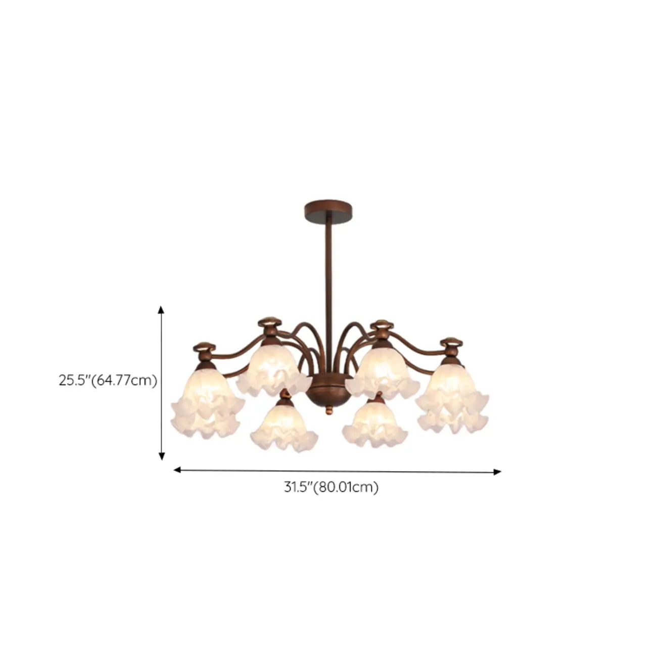 Black Bronze Floral Glass Crystal Chandelier Modern