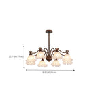 Black Bronze Floral Glass Crystal Chandelier Modern