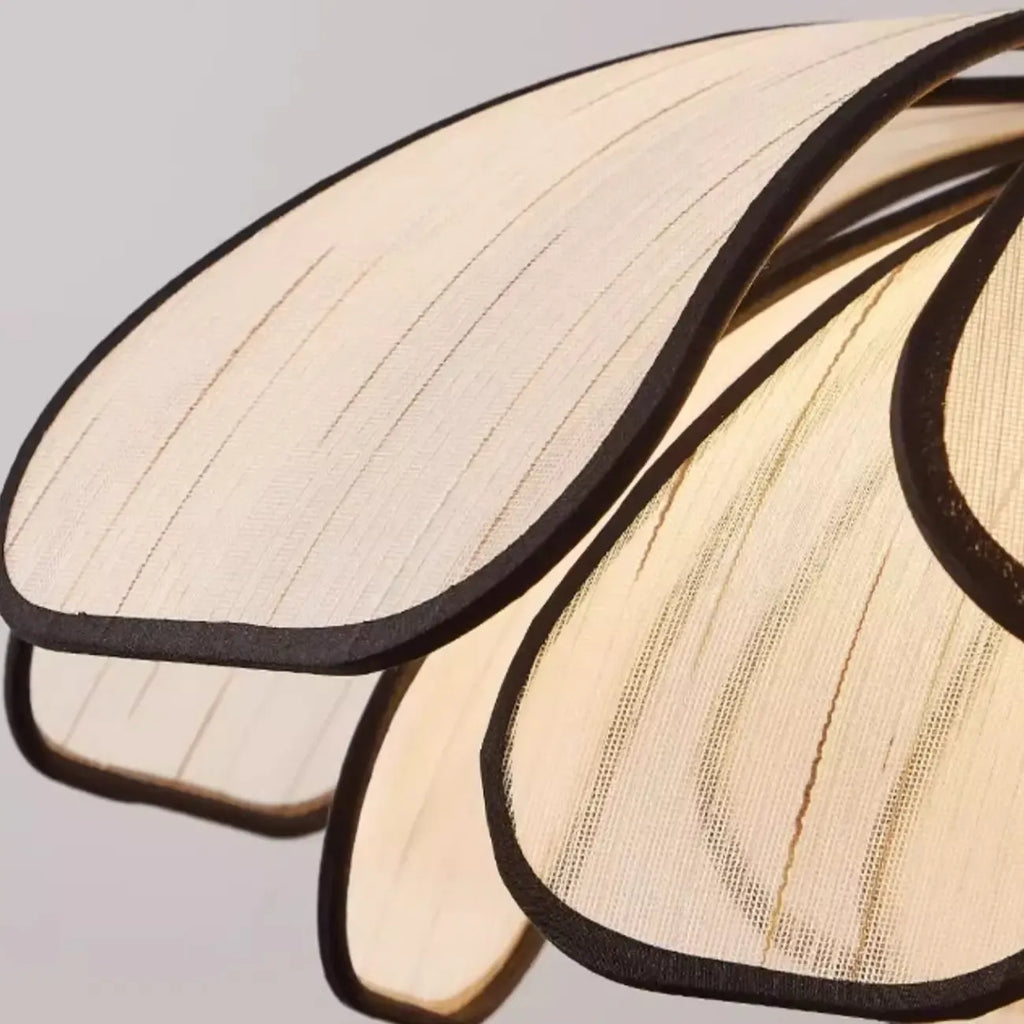 Adjustable Fabric Beige Geometric Pendant Light for Kitchen