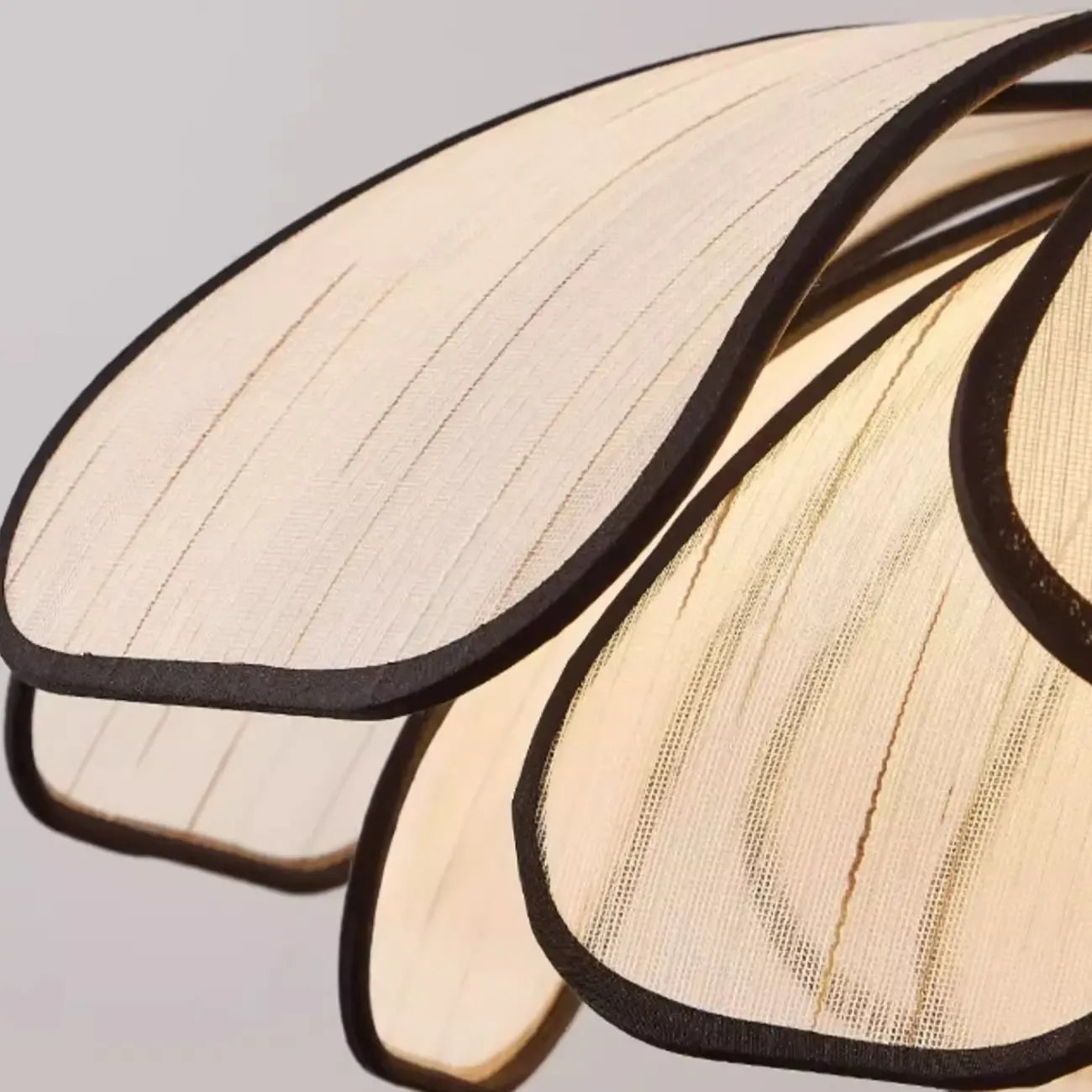 Adjustable Fabric Beige Geometric Pendant Light for Kitchen