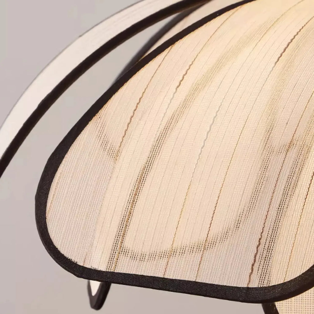 Adjustable Fabric Beige Geometric Pendant Light for Kitchen