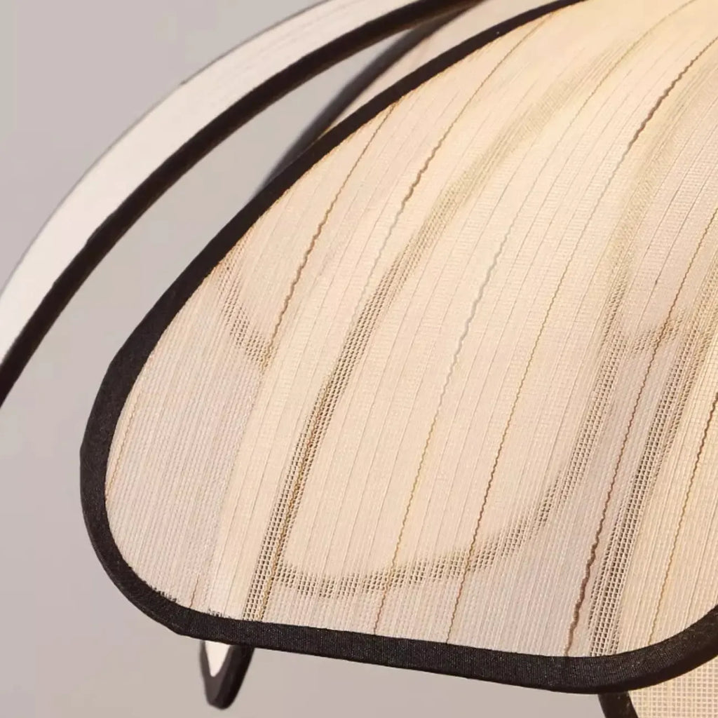 Adjustable Fabric Beige Geometric Pendant Light for Kitchen