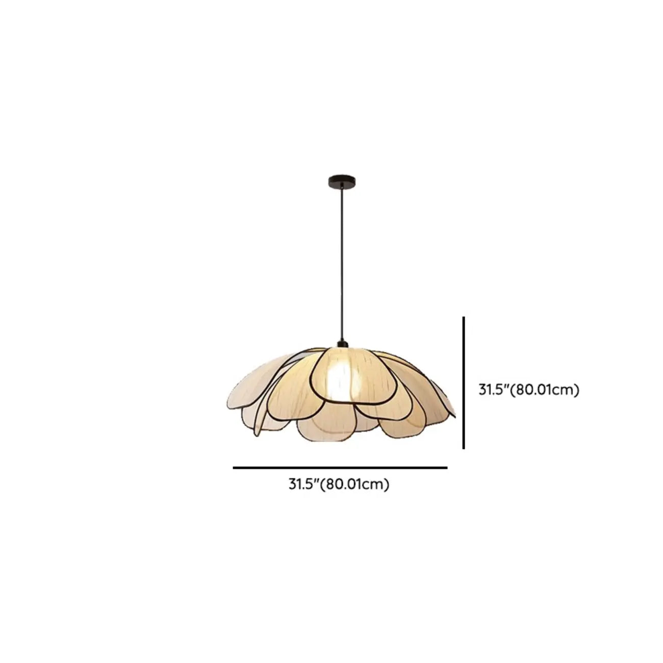 Adjustable Fabric Beige Geometric Pendant Light for Kitchen
