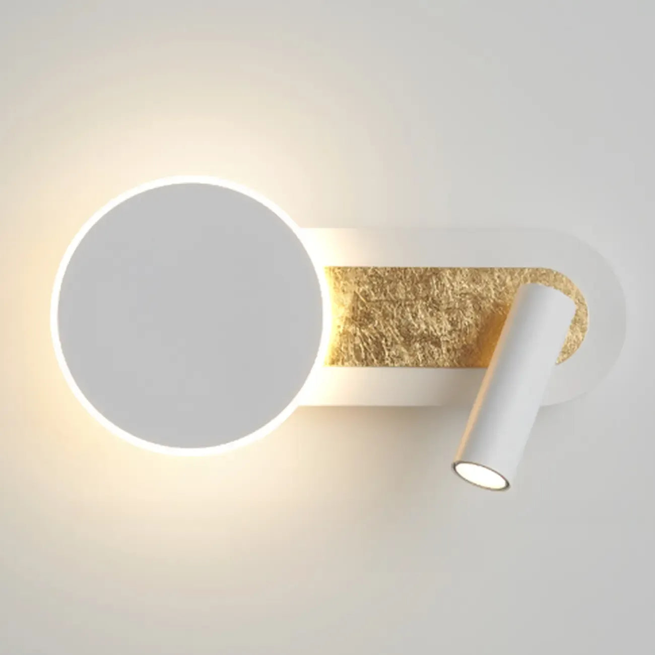 Mini Geometric 2-Light Black-Gold Wall Sconce in Rotatable