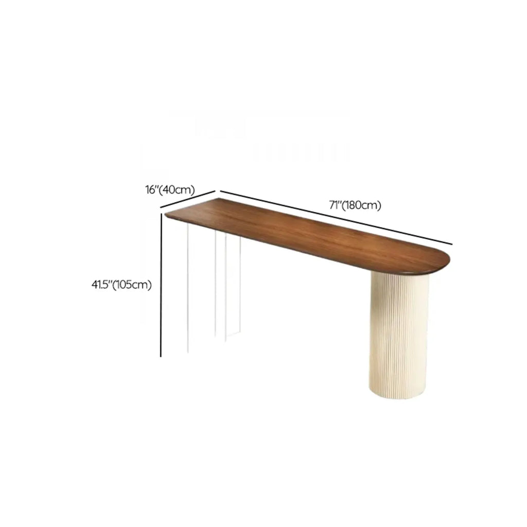 Modern Brown Wood Iron Base Bar Tables for Bistro