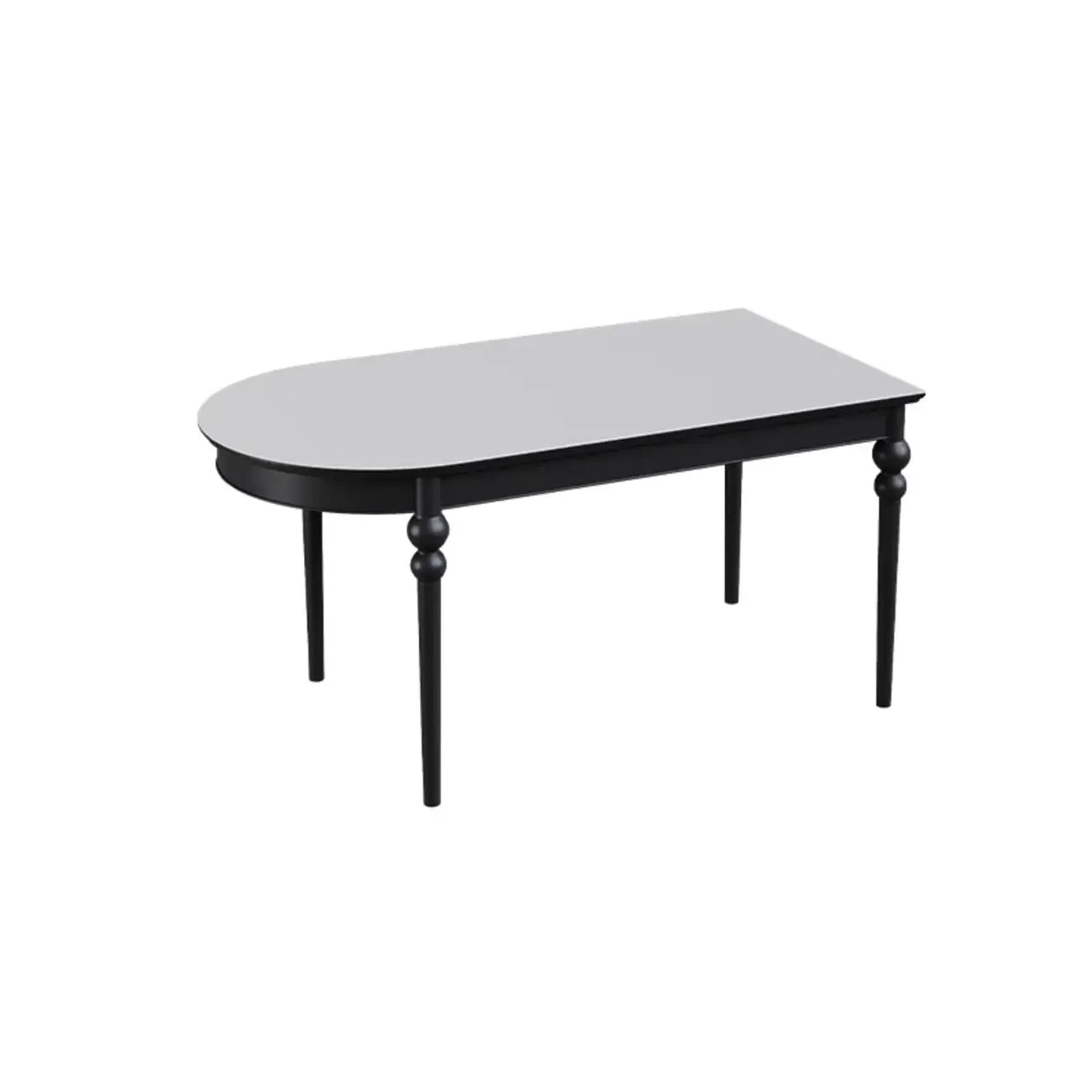 Traditional Black Free Form Wood Dining Table