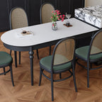 Traditional Black Free Form Wood Dining Table