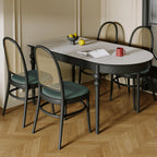 Traditional Black Free Form Wood Dining Table