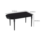 Traditional Black Free Form Wood Dining Table