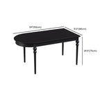 Traditional Black Free Form Wood Dining Table