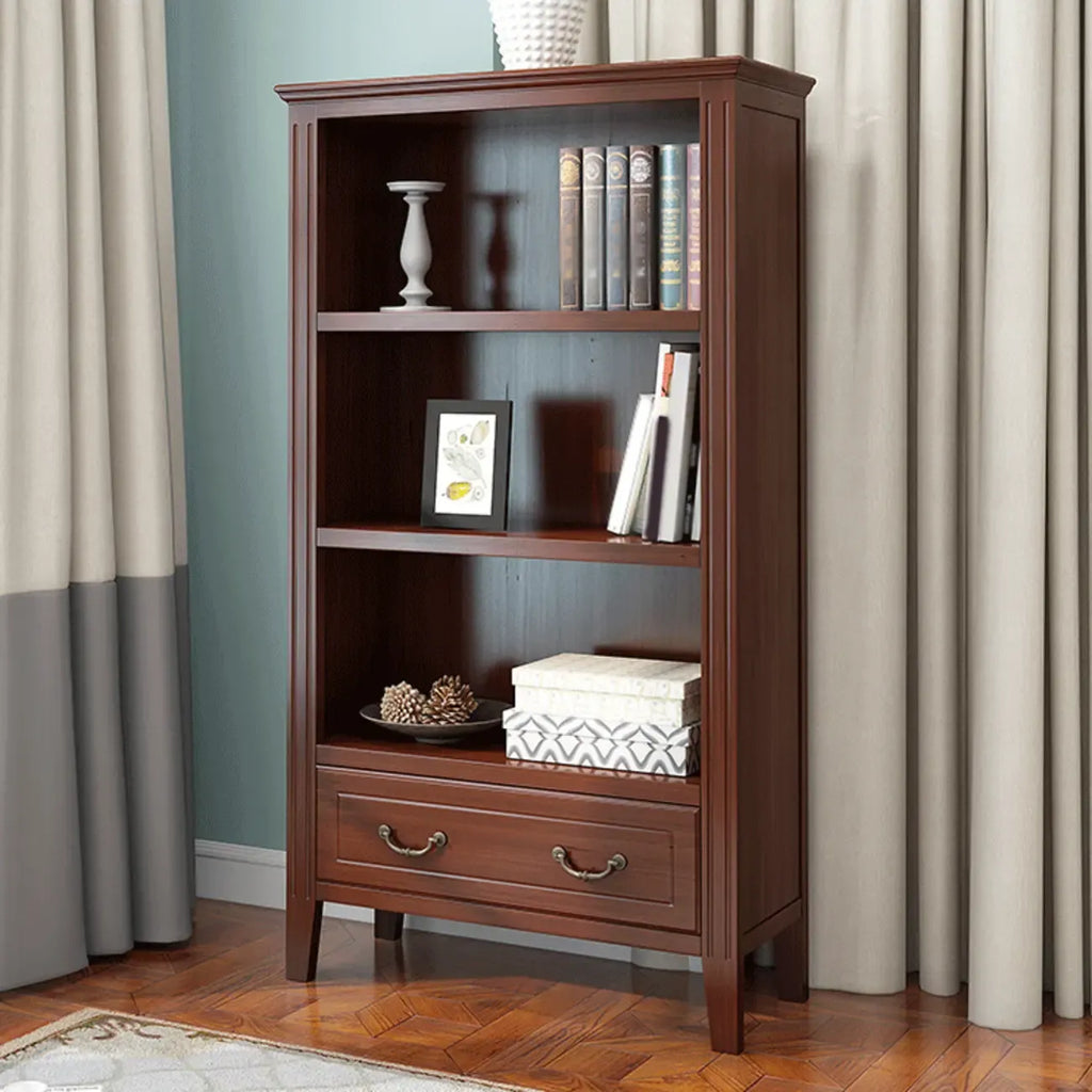 Classic White Wooden Open Storage Display Cabinet for Study