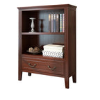 Classic White Wooden Open Storage Display Cabinet for Study
