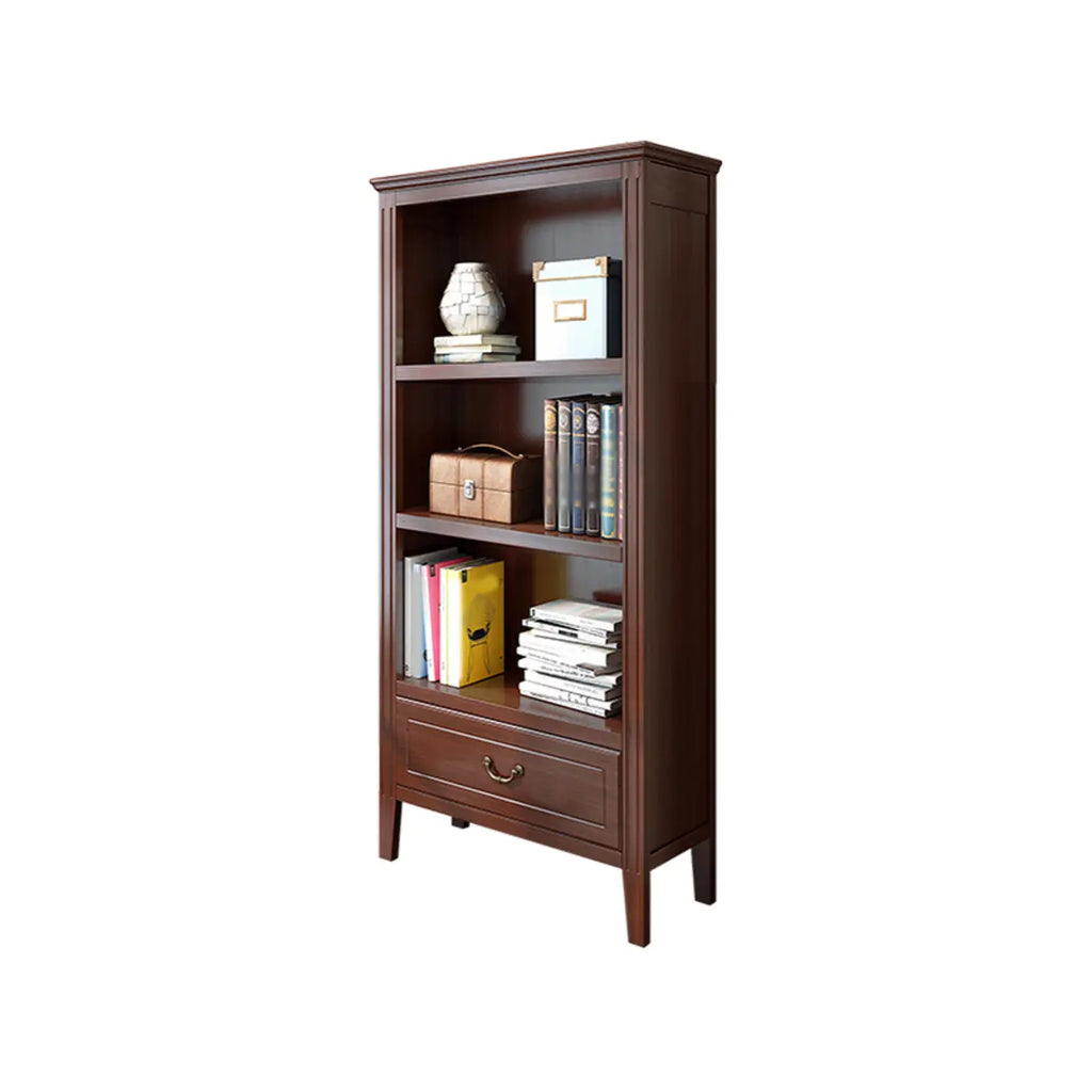 Classic White Wooden Open Storage Display Cabinet for Study