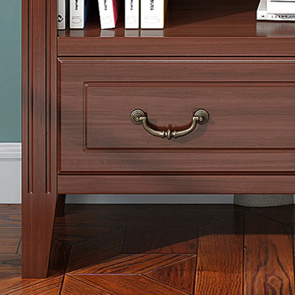 Classic White Wooden Open Storage Display Cabinet for Study