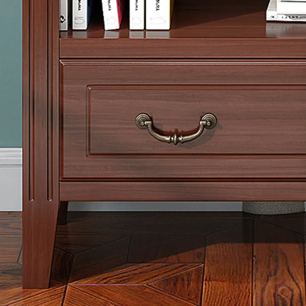 Classic White Wooden Open Storage Display Cabinet for Study