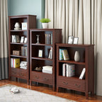 Classic White Wooden Open Storage Display Cabinet for Study