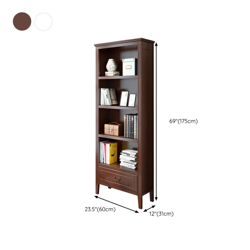 Classic White Wooden Open Storage Display Cabinet for Study