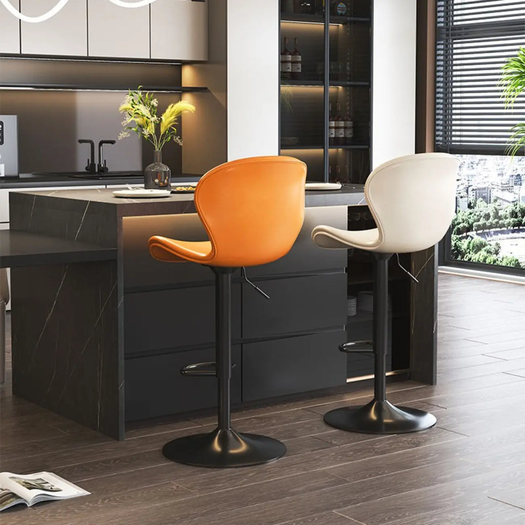 Modern Saddle Pedestal Swivel Adjustable Bar Stools