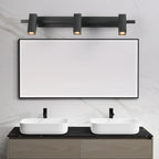 3-Light Rectangle Adjustable Black Vanity Lights