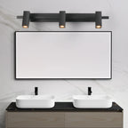 3-Light Rectangle Adjustable Black Vanity Lights