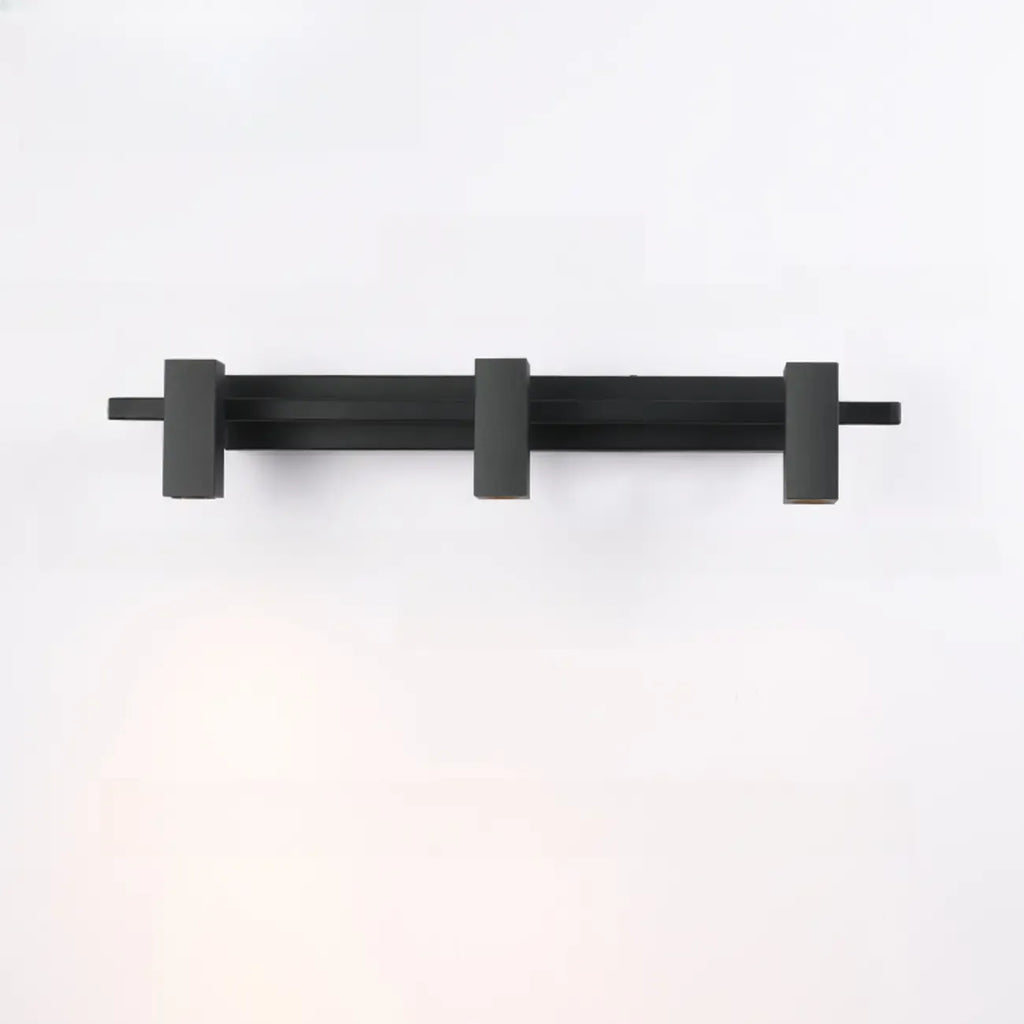 3-Light Rectangle Adjustable Black Vanity Lights