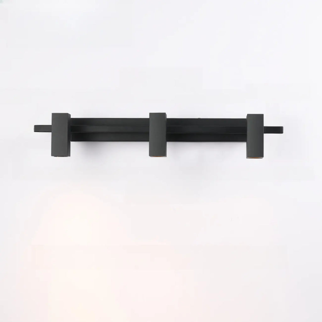 3-Light Rectangle Adjustable Black Vanity Lights