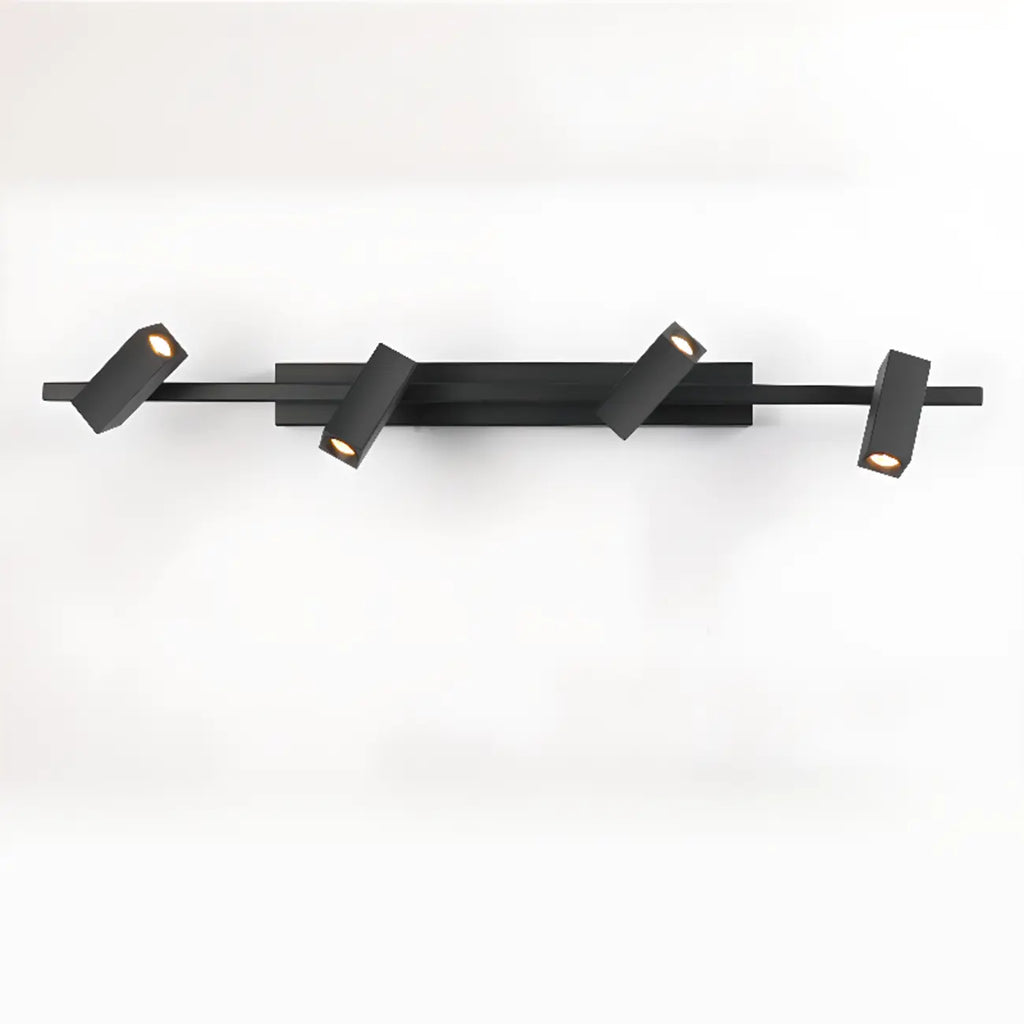 3-Light Rectangle Adjustable Black Vanity Lights