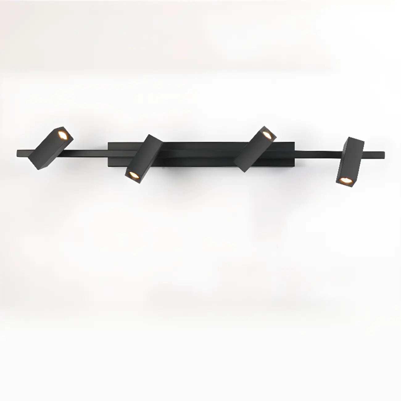 3-Light Rectangle Adjustable Black Vanity Lights