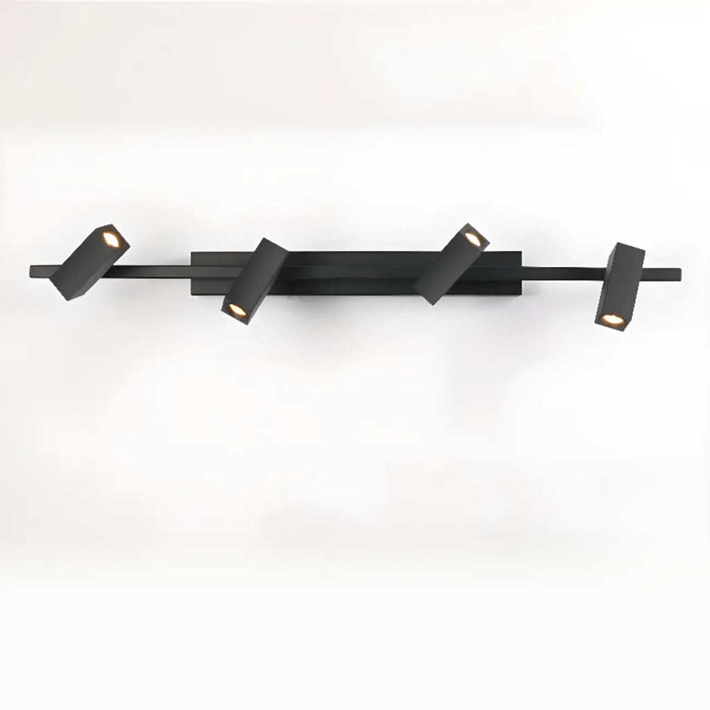 3-Light Rectangle Adjustable Black Vanity Lights