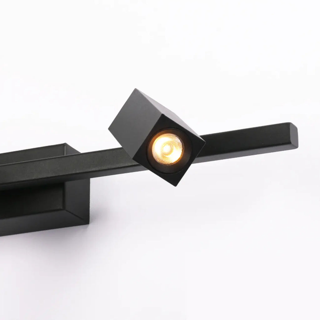 3-Light Rectangle Adjustable Black Vanity Lights