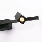 3-Light Rectangle Adjustable Black Vanity Lights