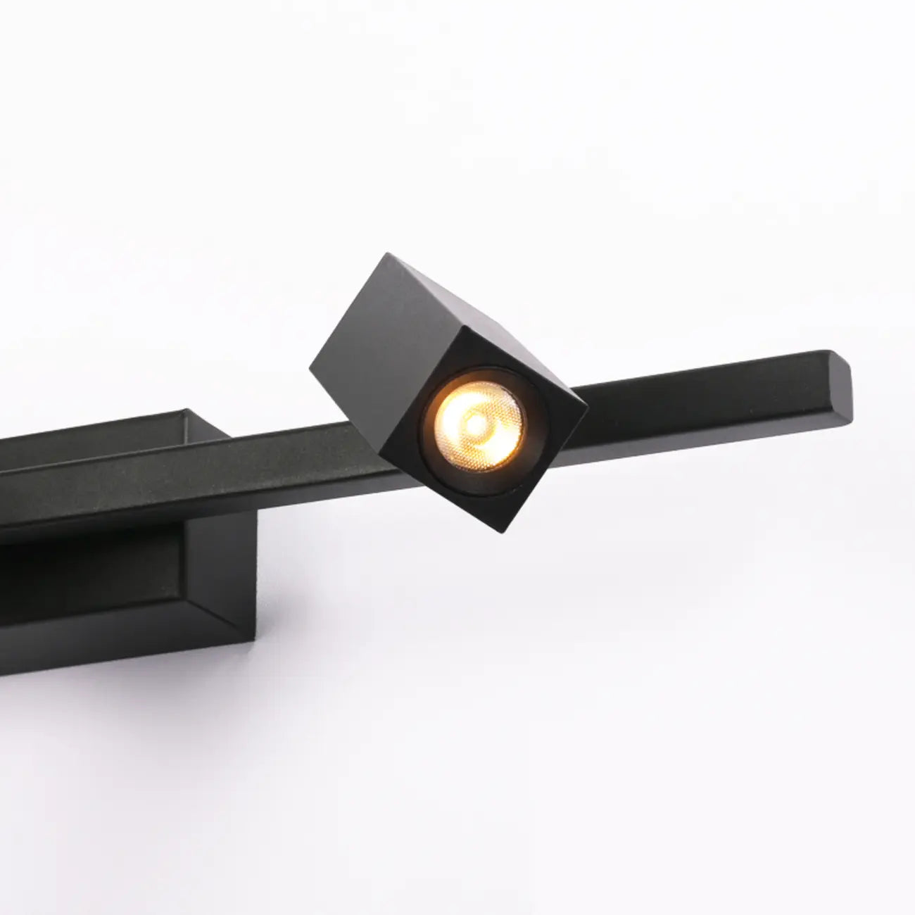 3-Light Rectangle Adjustable Black Vanity Lights