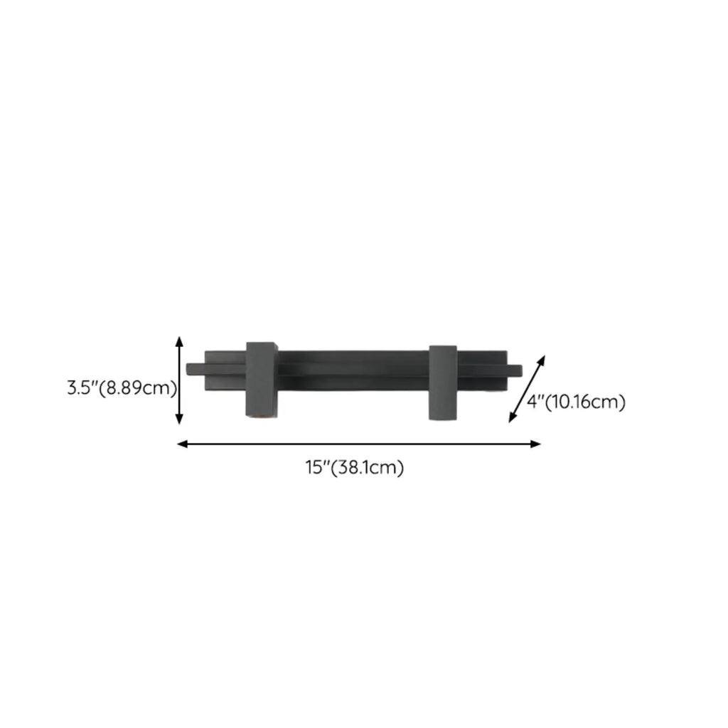 3-Light Rectangle Adjustable Black Vanity Lights