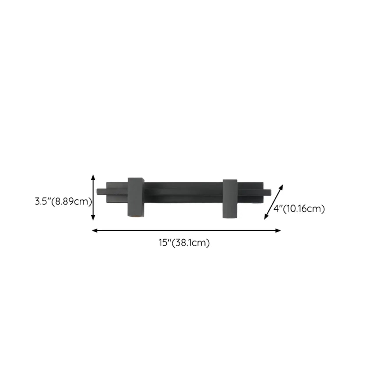3-Light Rectangle Adjustable Black Vanity Lights