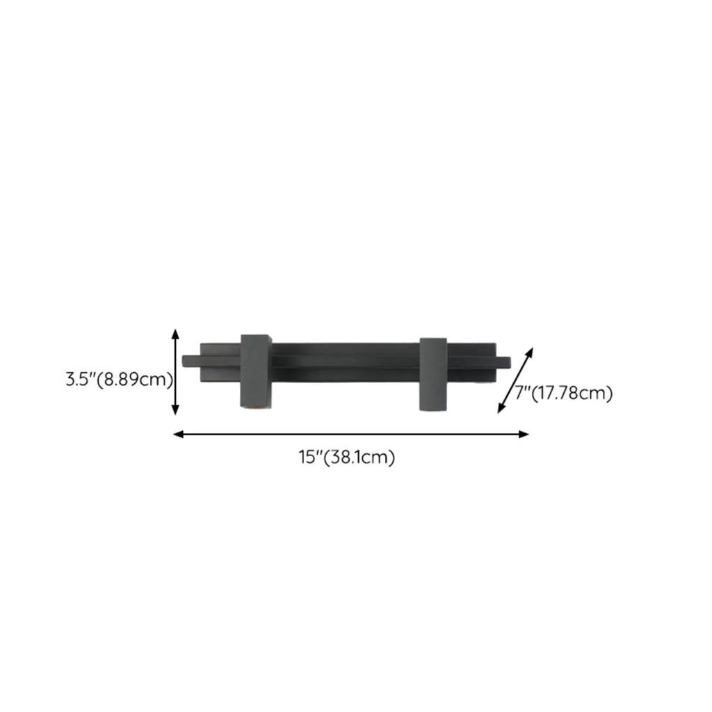 3-Light Rectangle Adjustable Black Vanity Lights