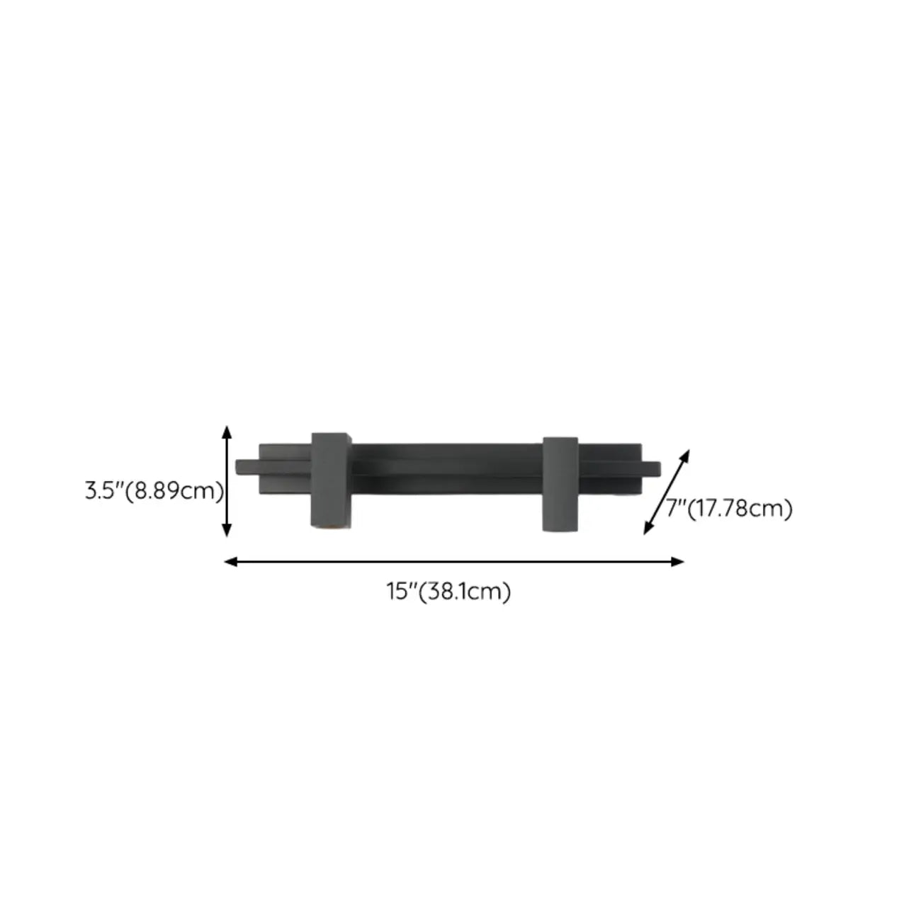 3-Light Rectangle Adjustable Black Vanity Lights