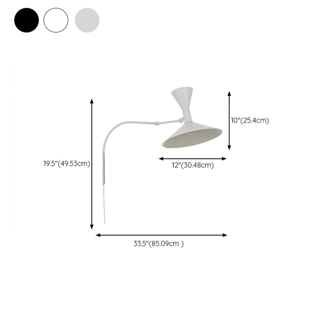 Modern White Plug-In Adjustable Wall Sconce in 2-Light