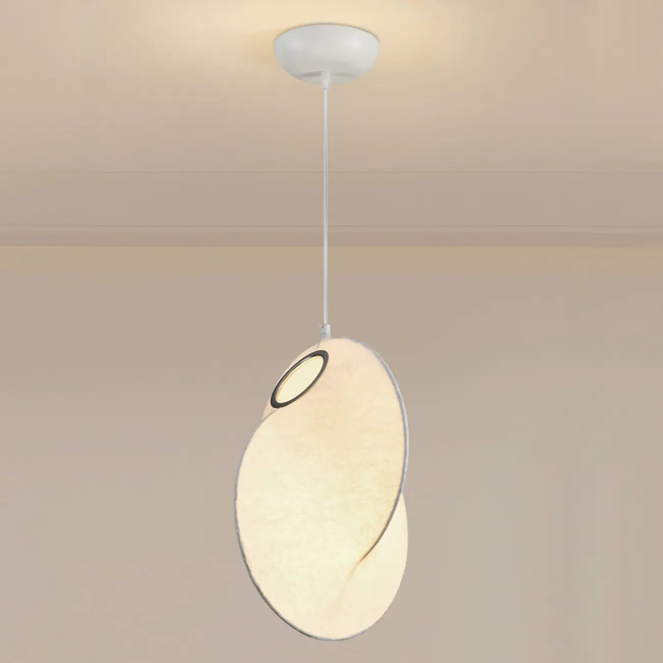 Modern White Fabric Adjustable Living Room Pendant Light