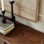 Rectangular Wood Brown Console Table with Shelves