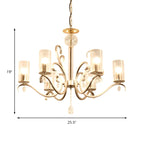 Champagne Cylinder Glass Chandelier with Crystal Pendant