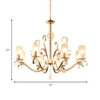 Champagne Cylinder Glass Chandelier with Crystal Pendant