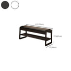 Black Upholstered Wood Frame Entryway Bench with Storage
