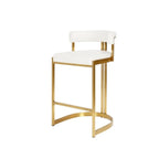 Lavish Metal Cushioned Gold Sled Bar Stool